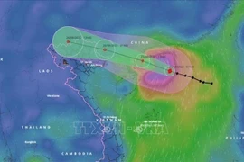 受第三号台风的影响 25日下午越南北部地区出现大暴雨到特大暴雨