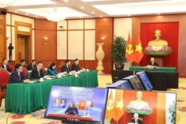 越共中央总书记阮富仲与莫桑比克总统菲利佩·纽西举行会谈