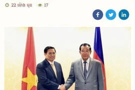 柬埔寨媒体：越南政府总理范明政访柬彰显两国友谊之情