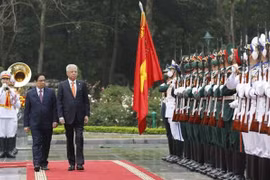 范明政主持仪式 欢迎马来西亚总理伊斯梅尔·萨布里·雅可布到访