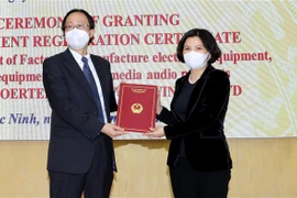 北宁省向 Goertek Vina颁发增加注册资金许可证