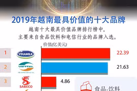 图表新闻：2019年越南最具价值的十大品牌