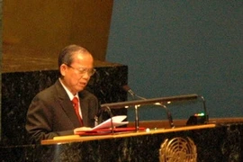 越南副总理张永仲在2011年联合国大会艾滋病问题高级会议上发表讲话