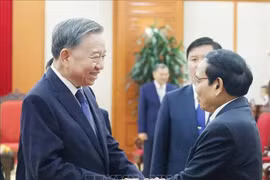 苏林总书记会见老挝国家副主席本通·吉玛尼。图自越通社