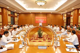 越共中央总书记、国家主席苏林在会上发言。图自越通社