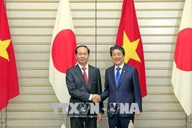 越南国家主席陈大光与日本首相安倍晋三举行会谈