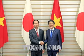 越南国家主席陈大光与日本首相安倍晋三举行会谈