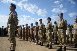 越南野战医院参加在南苏丹举行的联合国日庆祝活动