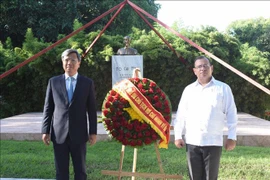 古巴与世界人民友好协会（ICAP）和越南驻古巴大使馆联合在首都哈瓦那胡志明公园举行庆祝越南国庆活动。图自越通社