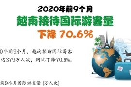 图表新闻：2020年前9个月越南接待游客量下降70.6%