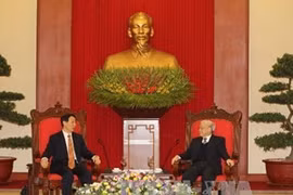 越共中央总书记阮富仲已会见中共中央委员、中国全国政协副主席、中央对外联络部部长王家瑞