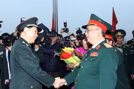 越南国防部副部长阮志咏上将与中国人民解放军副总参谋长戚建国