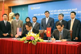 越南信息传媒部同微软集团签署了合作备忘录