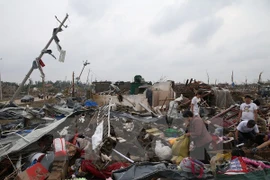 中国江苏省盐城市遭受龙卷风冰雹特别重大灾害。（图片来源：越通社）