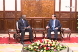 越南国家主席陈大光会见东帝汶驻越大使和世行驻越首席代表 