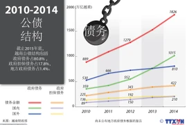 2010-2014年阶段越南公债结构。