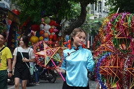 马街的五颜六色吸引众多人前来参观和购物。（图片来源：越南《人民报网》）