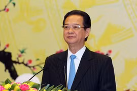 越南政府总理阮晋勇在会上发表讲话。（图片来源：越通社）