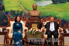 本扬•沃拉吉会见张氏梅。（图片来源：越通社）