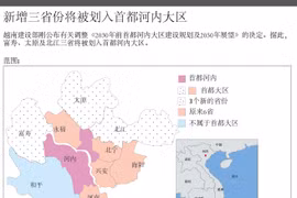 新增三省份将被划入河内首都大区