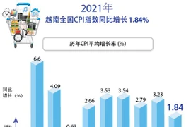 图表新闻：2021年越南全国CPI指数同比增长1.84%