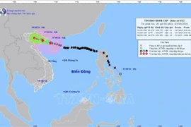 附图 第三号台风移动方向 