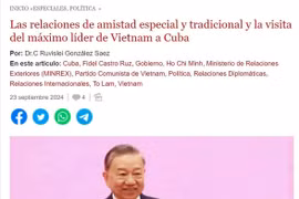 古巴媒体刊登有关苏林总书记、国家主席访古之行的文章。图自越通社