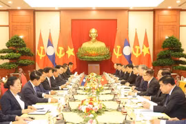 会谈场景。图自越通社