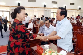 国会主席阮氏金银接待芹苴市选民