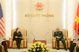 越南国防部副部长阮志咏上将会见美国国际开发署驻越南首席代表