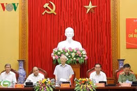 越共中央总书记阮富仲在会上发言