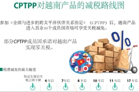 图表新闻：CPTPP对越南产品的减税路线图