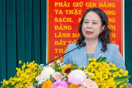 武氏映春发表讲话。图自越通社