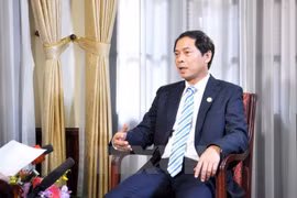 越南外交部长裴青山接受越通社记者采访。