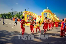 热闹非凡的巴地头顿省头顿市翁节（迎鲸鱼节）。（图片来源：越通社）