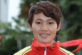 越南自行车队队员阮氏实。（图片来源：越通社）