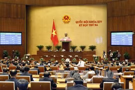 越南第十四届国会第三次会议闭幕式全景。（图片来源：越通社）