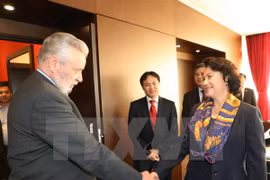 越南国会主席阮氏金银已会见匈越友好协会主席博茨·拉斯洛