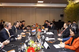 政府总理阮春福会见达门造船集团领导。（图片来源：越通社）