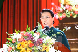 国会主席阮氏金银出席金瓯省重建20周年纪念典礼（图片来源：越通社）