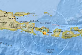 ​地震中心位置（图片来源：越通社）