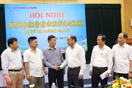 北江省人民委员会主席阮文灵和各投资商代表。（图片来源：bacgiang.gov.vn）