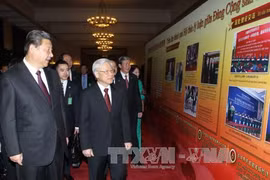 阮富仲总书记与中国国家主席习近平（2015年4月摄）