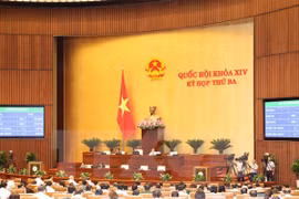 越南第十四届国会第三次会议场景。（图片来源：越通社）