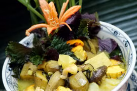 美味的香蕉焖豆腐。