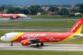 资料图：越捷航空公司的飞机。