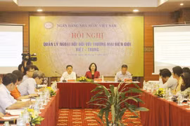 越中边境贸易外汇管理会议全景。（图片来源：baolaocai.vn）