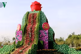 越南最大鲜花塔。（图片来源：VOV）