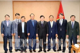 越南政府副总理郑廷勇（中间）会见韩国南方电力公司代表团