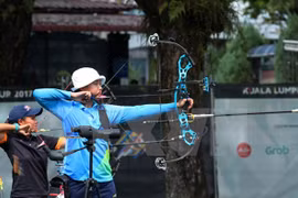 越南射箭女运动员周翘莺。（图片来源：越通社）